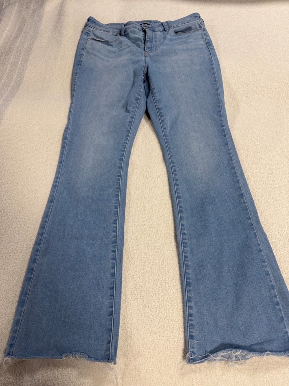 AE High Rise Skinny Kick Raw Hem Jeans